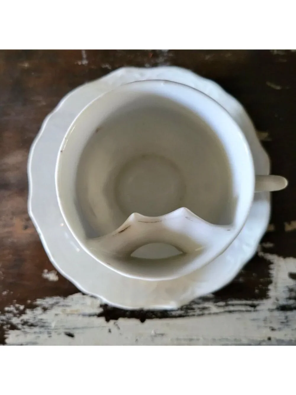Antique Mustache Cup and Saucer 